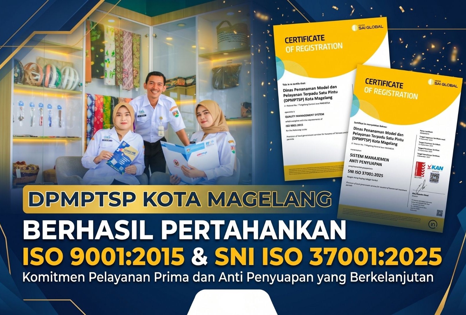 Bukan Sekadar Sertifikat, DPMPTSP Kota Magelang Naik  Level Perkuat Mutu dan Integritas Pelayanan