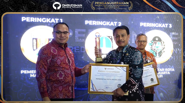 PEMERINTAH KOTA MAGELANG KEMBALI MERAIH PENGHARGAAN PREDIKAT KEPATUHAN PENYELENGGARAAN PELAYANAN PUBLIK TERBAIK I NASIONAL TINGKAT KOTA